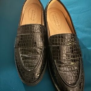 Alex Marie Black Crocodile Pattern Loafers